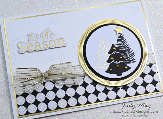 Inside the simple but stylish Christmas card using the lush Modern Christmas Specialty paper and Gold Foil accents.