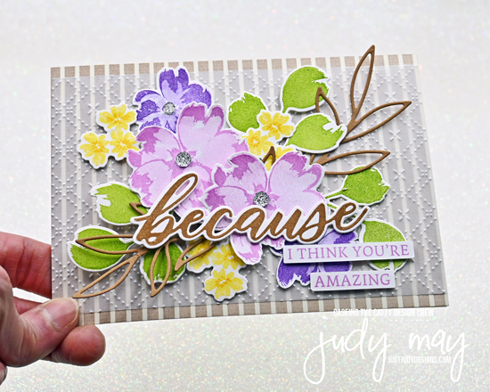 This is a slimline card using Stampin' Up! Floral Impressions DSP. Head over to my blog for more details. This is pretty floral card with lots of dimension and texture using the products in the Brushed With Beauty Suite.