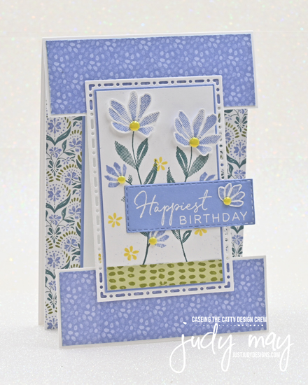 This is a pretty Split Front Fun Fold card using the Mosaic Garden DSP and Tile Garden Bundle wth a surprise inside!